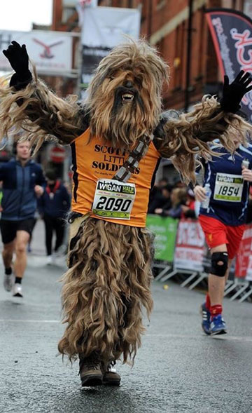 Chewbacca completes 2017 Wigan Half Marathon!