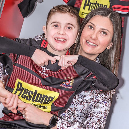 Jack Johnson and Alex Johnson in Wigan Warriors changing room